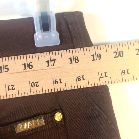 Iman Global Chic Perfect Fit 360  Chocolate Brown Jeans Size 16 New with tags - Picture 13 of 16